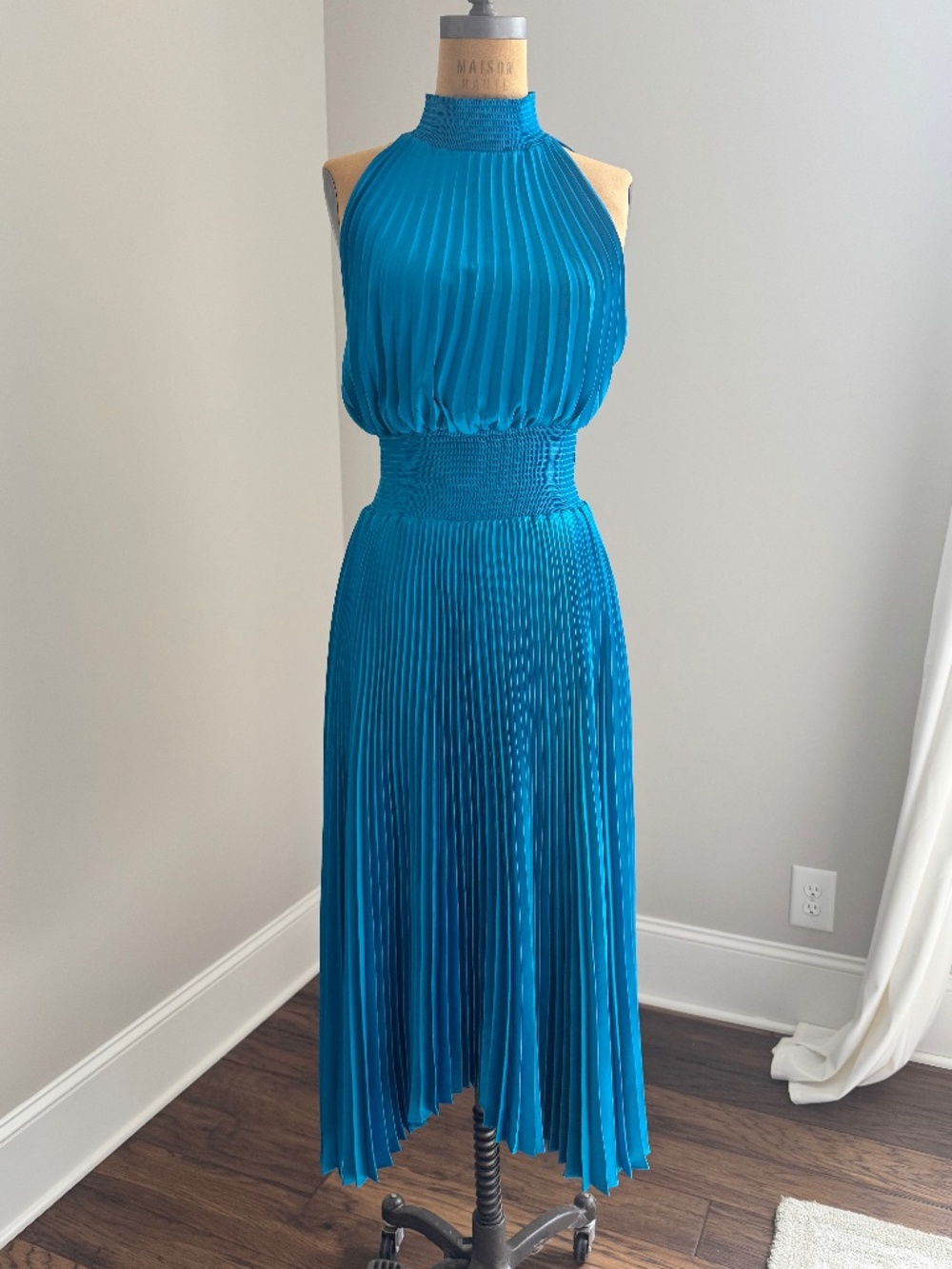 A.L.C. RENZO PLEATED HALTER MIDI DRESS US6 NWT